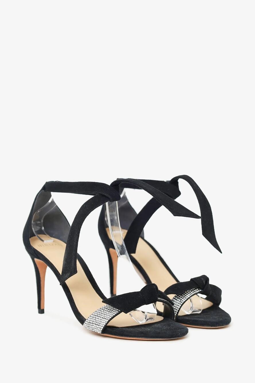 Alexandre Birman Clarita 75 Crystal Black Heels Women's Size 38